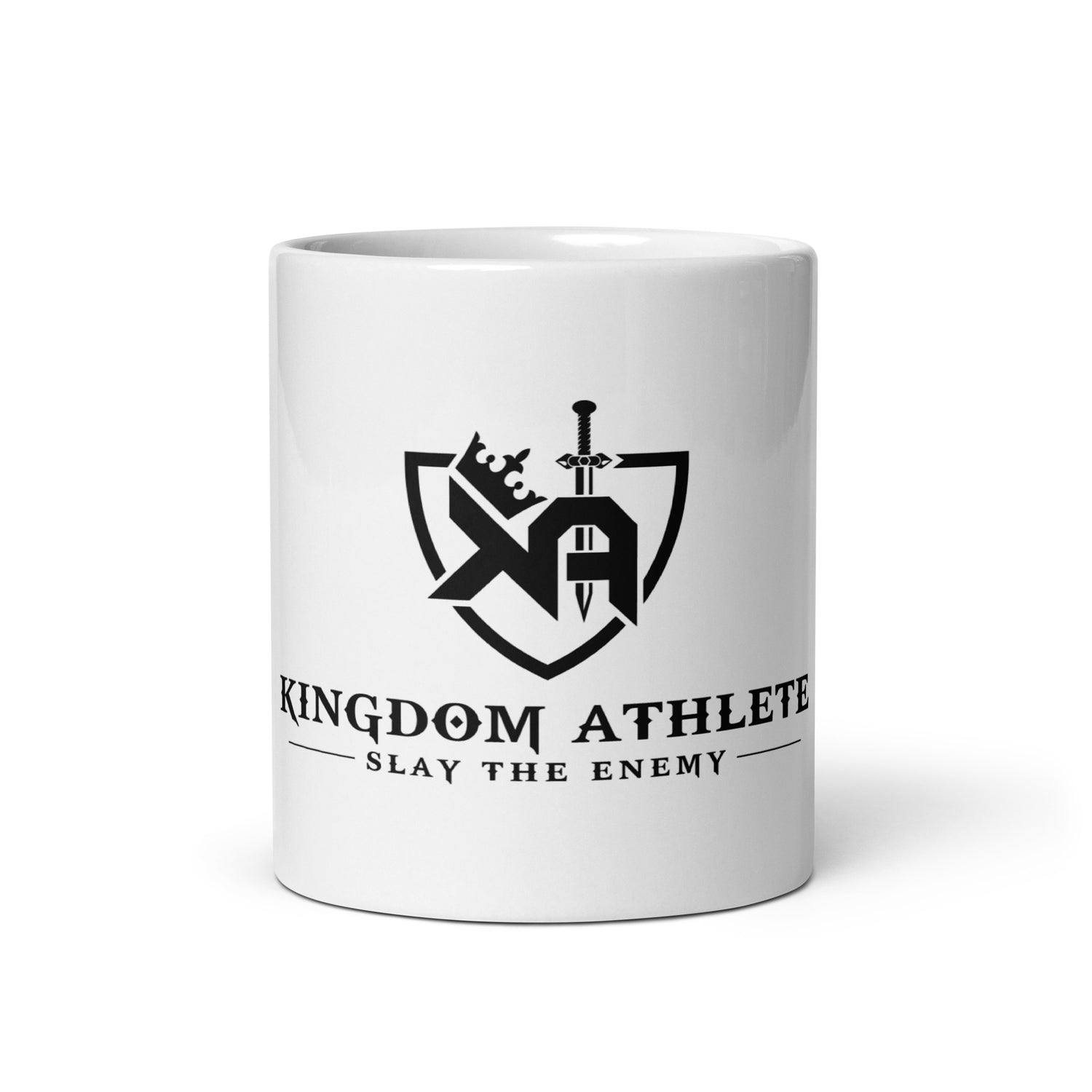 White glossy mug - kingdom athlete s